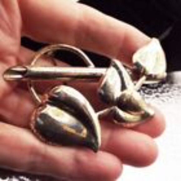 NAPIER ANTIQUE 1940S DECO STERLING PHILODENDRON LEAVES LARGE BROOCH PIN 13 - Picture 6 of 6